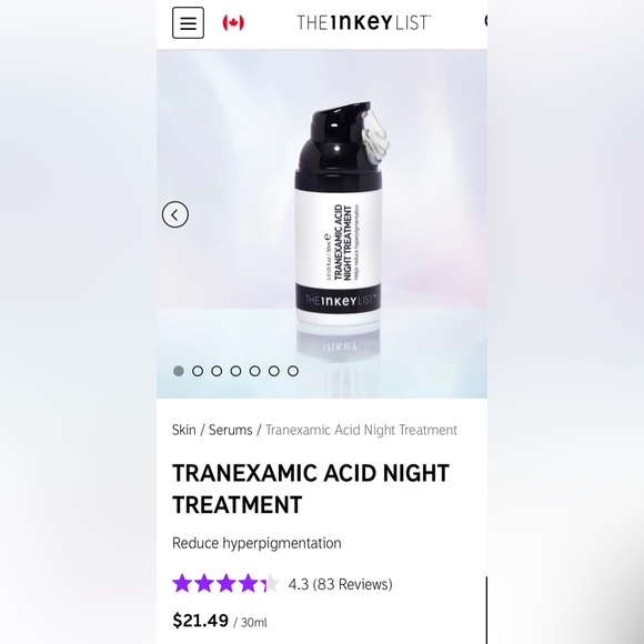 NWOT, The INKEY List Tranexamic Acid Night Treatment, 30mL - Picture 5 of 6
